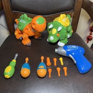 Hap-P-Kid Build A Dino Triceratops Brachiosaurus With Tools Stem Toy Bundle